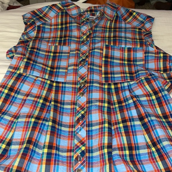 urban outfitters // zooey workwear multicolor romper nwot - Picture 6 of 13